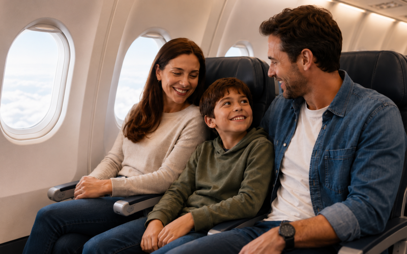 Menor de 16 anos pode sentar ao lado dos pais no avião sem pagar? Entenda a nova regra da ANAC