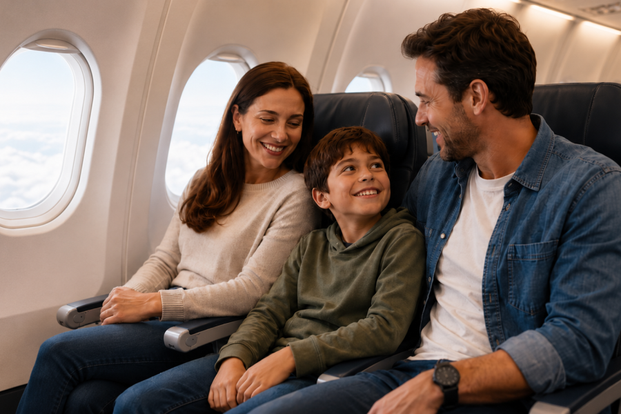Menor de 16 anos pode sentar ao lado dos pais no avião sem pagar? Entenda a nova regra da ANAC