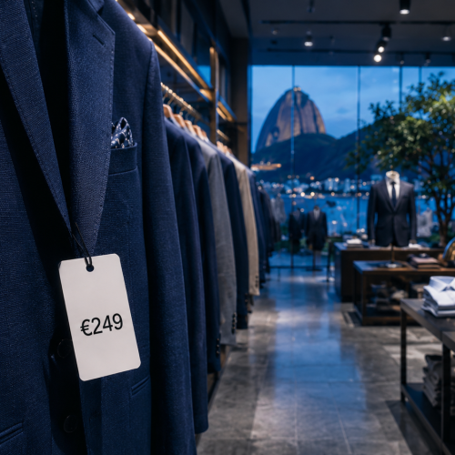 Etiqueta com preço internacional na Zara: consumidor deve pagar o menor valor?