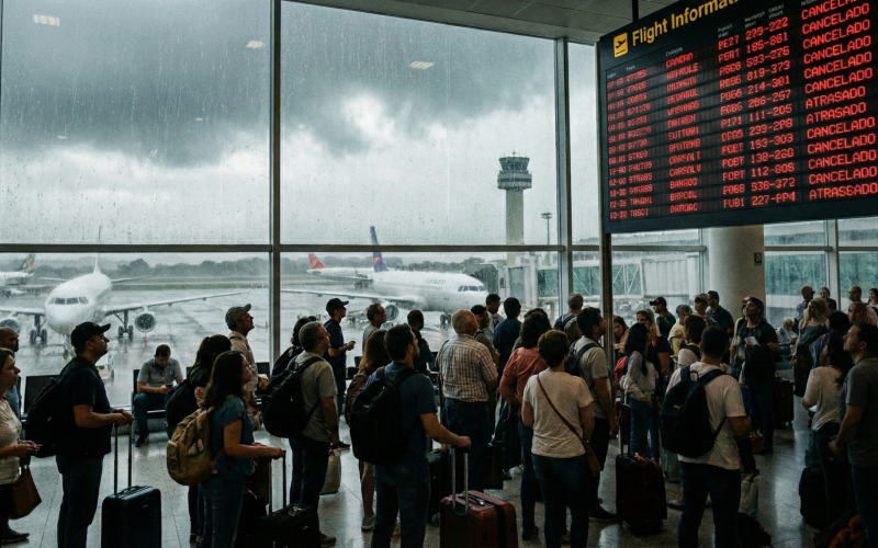 Cancelamentos de voos em São Paulo por vendaval: saiba quais são os direitos do passageiro